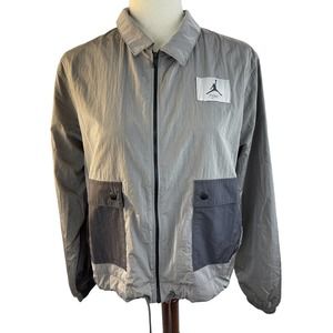Jordan Flight Essentials Jacket Utility Crop Womens Medium Gray New with Tags